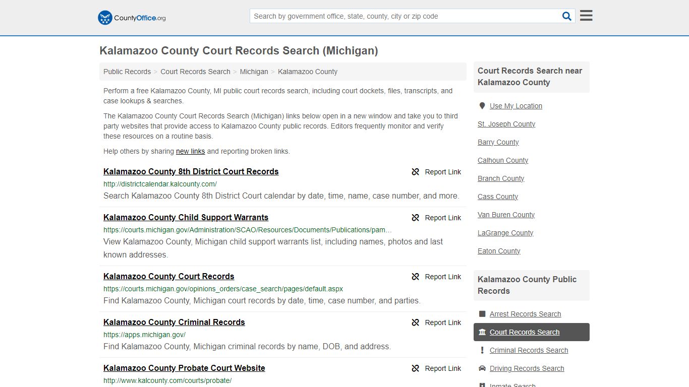 Kalamazoo County Court Records Search (Michigan) - County Office