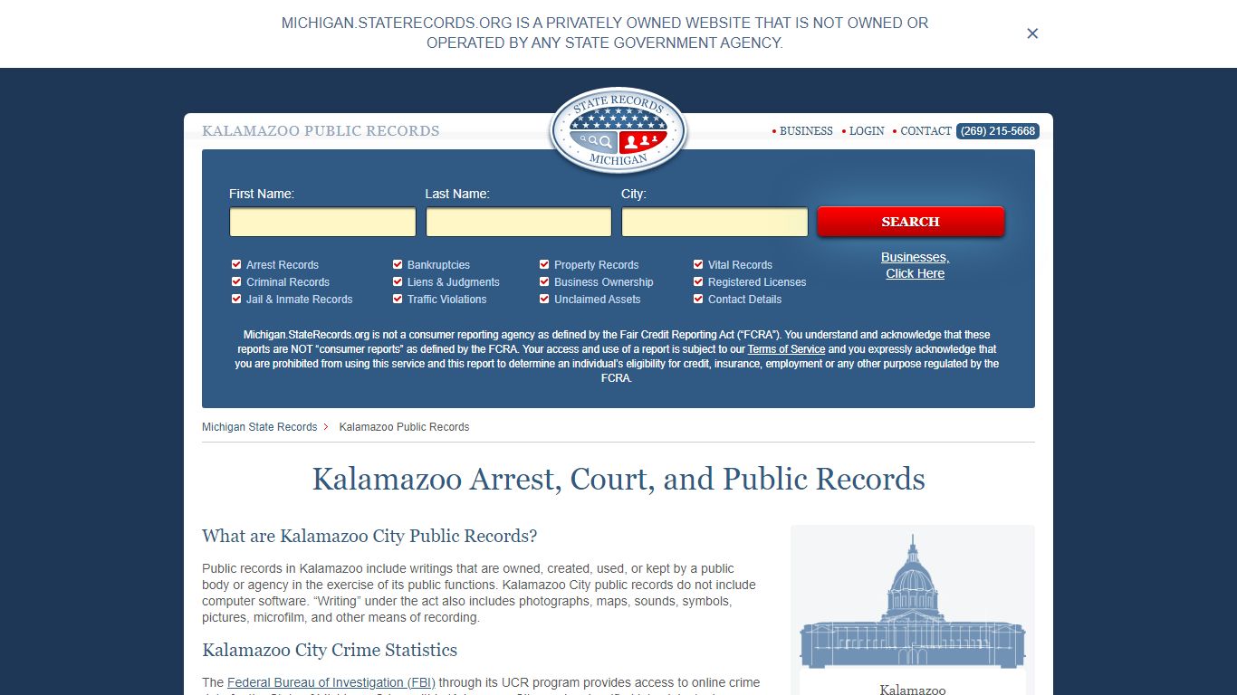 Kalamazoo Arrest, Court, and Public Records